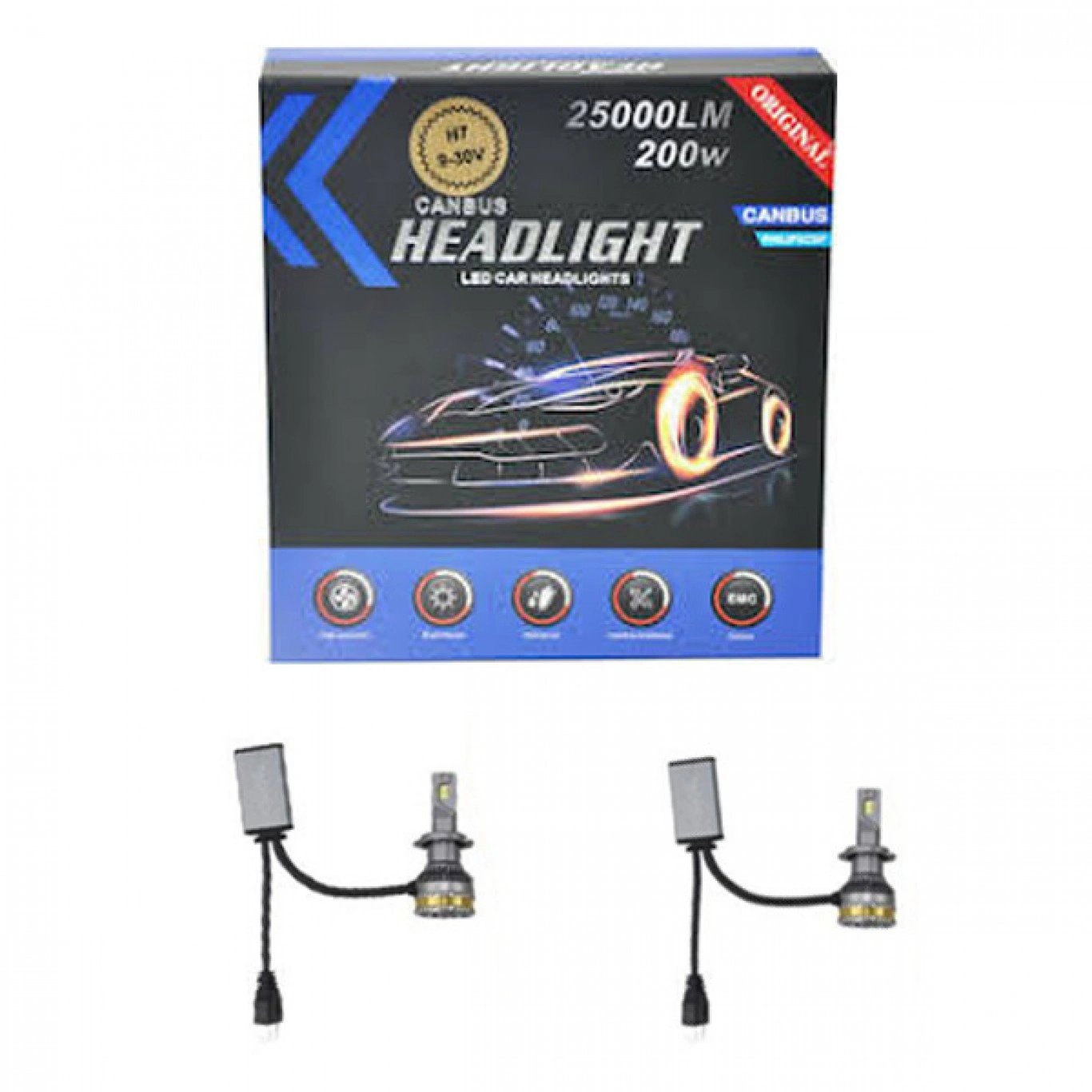 Σετ 2 Λάμπες LED Φώτα Αυτοκινήτου Canbus Η7 A8 25000 Lumens, 6000K Σετ 2 Λάμπες LED Φώτα Αυτοκινήτου Canbus Η7 A8 25000 Lumens, 6000K