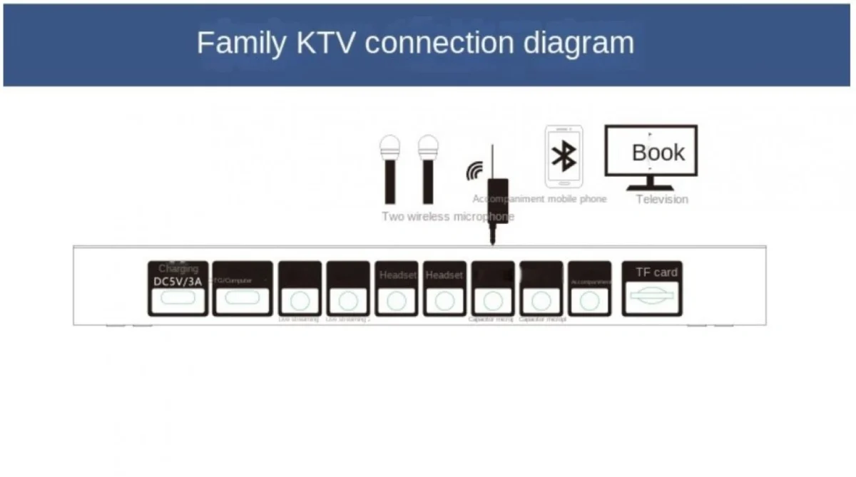 Ασύρματη Κάρτα Ηχου SY6 - Καραόκε με2 Ασύρματα Μικρόφωνα - Φορητό Ηχείο Bluetooth
