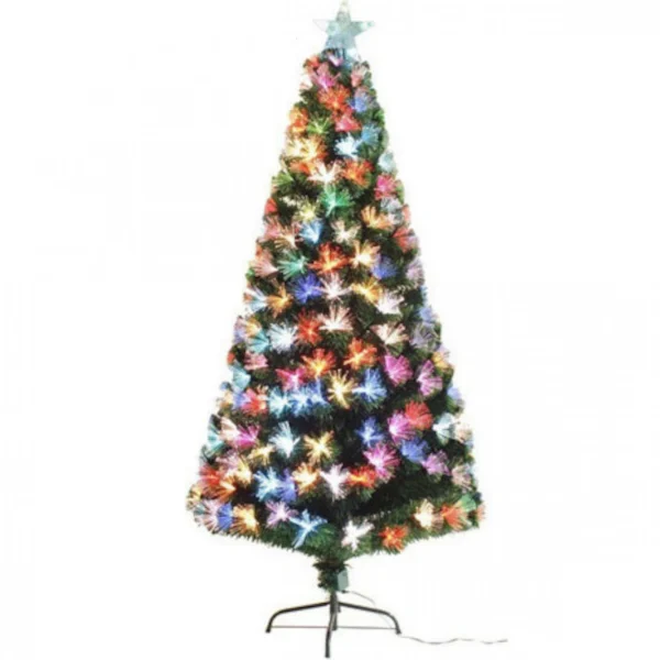 Αυτοφωτιζόμενο Χριστουγεννιάτικο Δέντρο 120εκ Οπτικής Ίνας Fiber Optic RGB και Αστέρι στην Κορυφή