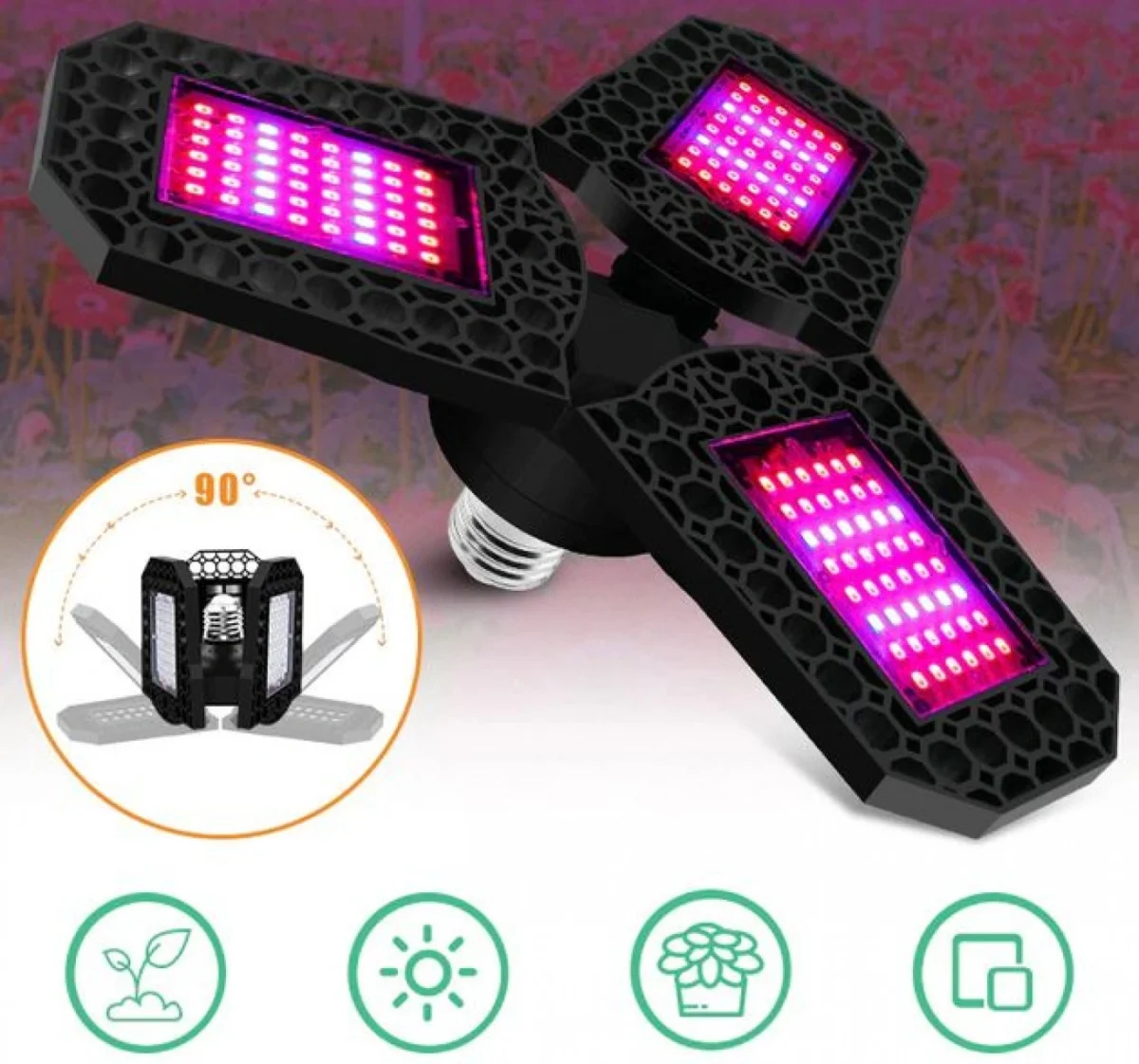 Φωτιστικό 60W LED Ανάπτυξης & Καλλιέργειας Φυτών Full Spectrum Λάμπα Θερμοκηπίου Εσωτερικού Χώρου - Plant Grow Panel Light