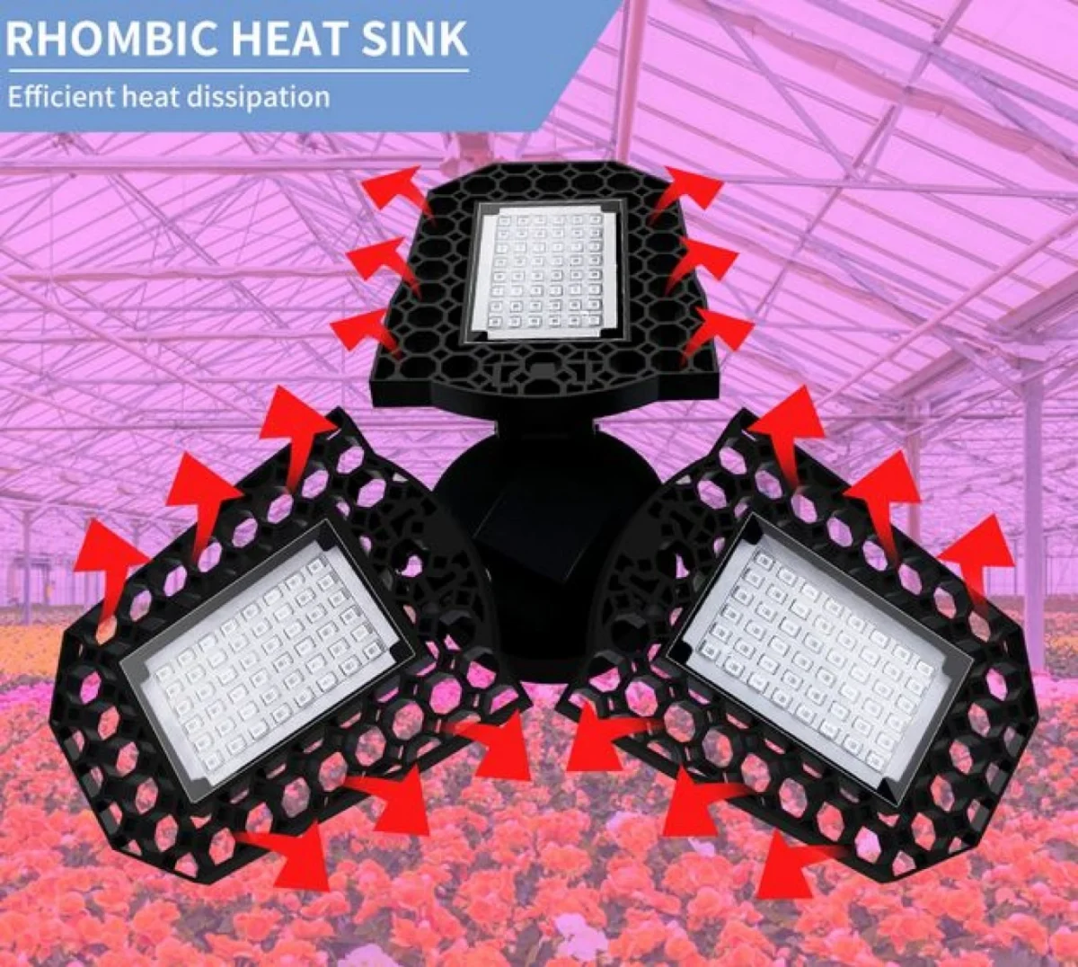 Φωτιστικό 60W LED Ανάπτυξης & Καλλιέργειας Φυτών Full Spectrum Λάμπα Θερμοκηπίου Εσωτερικού Χώρου - Plant Grow Panel Light