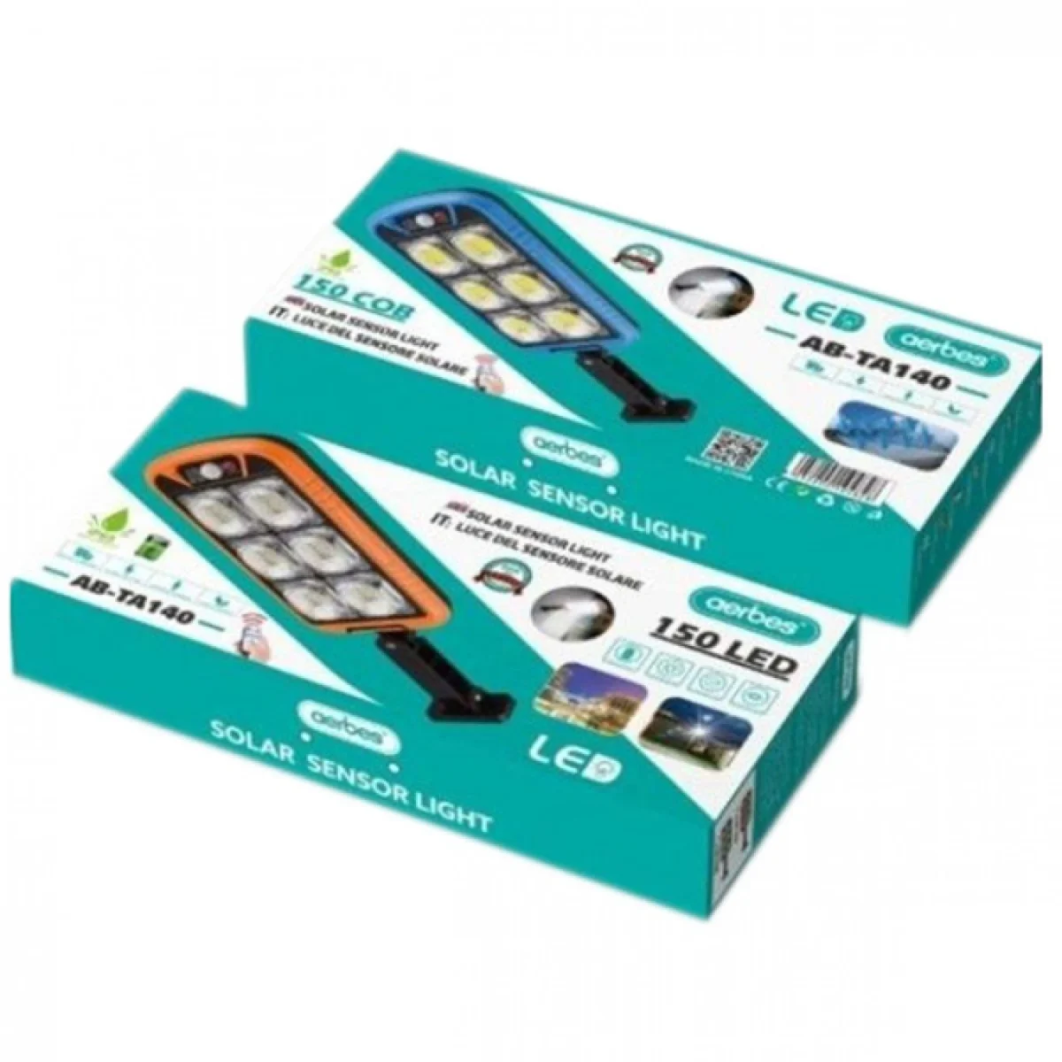 Επιτοίχιo Ηλιακό Φωτιστικό 150 LED με Ανιχνευτή Κίνησης & Τηλεχειριστήριο AB-TA140