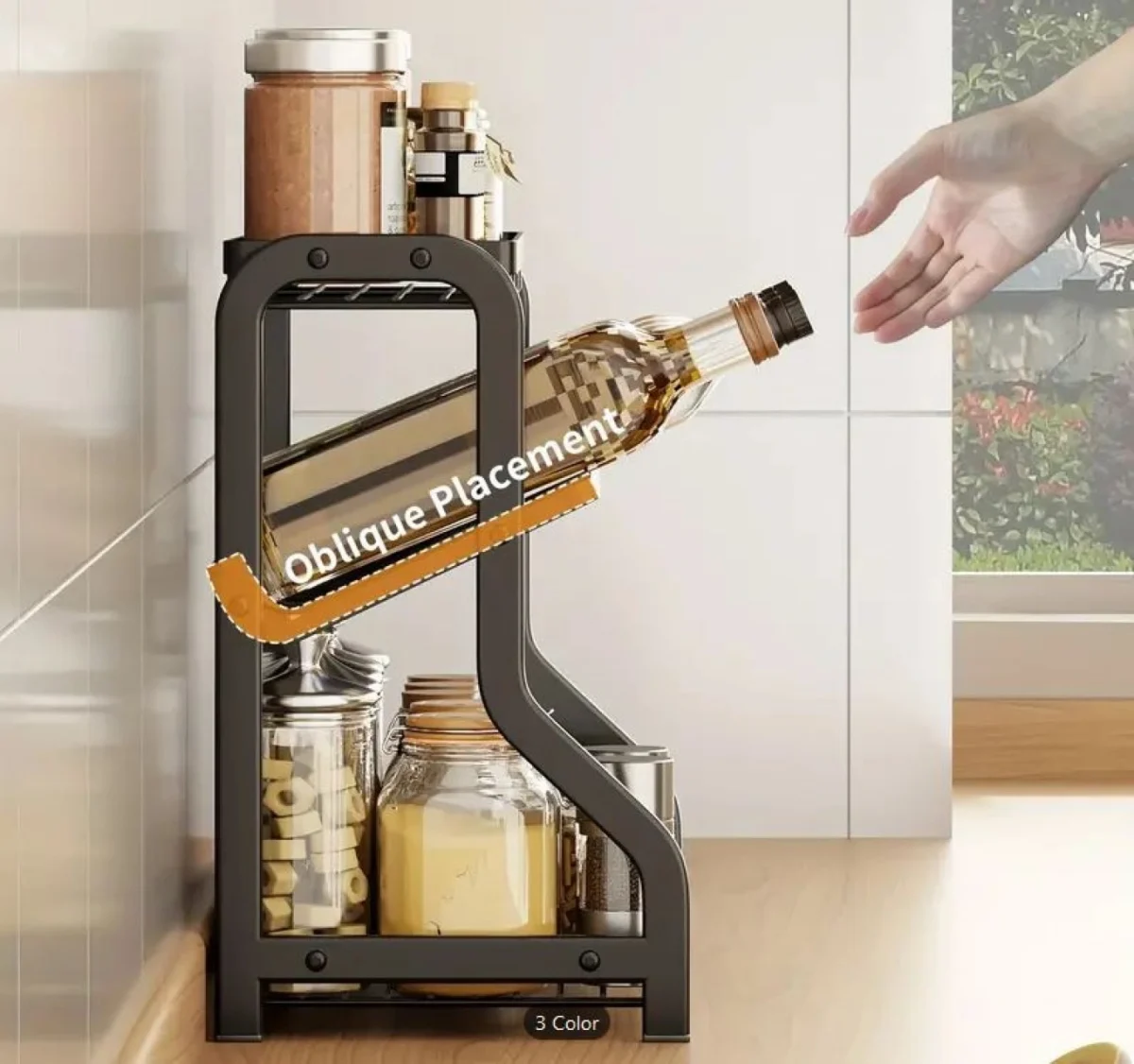 Μεταλλική Βοηθητική Ραφιέρα Κουζίνας-Πάγκου 36.5x20x35cm