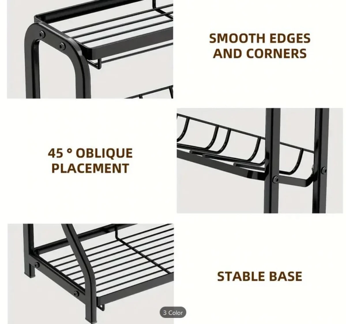 Μεταλλική Βοηθητική Ραφιέρα Κουζίνας-Πάγκου 36.5x20x35cm