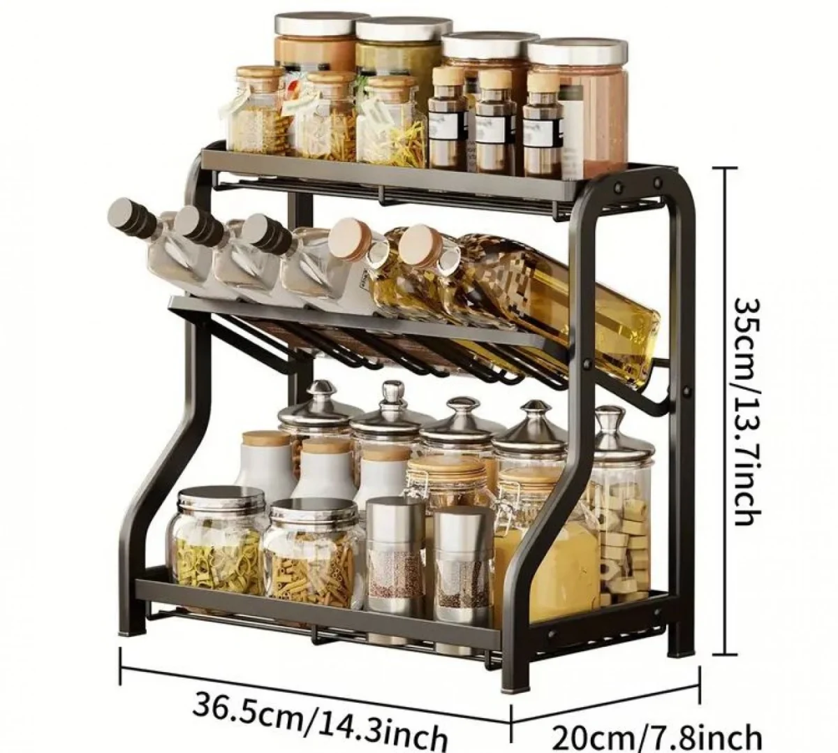 Μεταλλική Βοηθητική Ραφιέρα Κουζίνας-Πάγκου 36.5x20x35cm