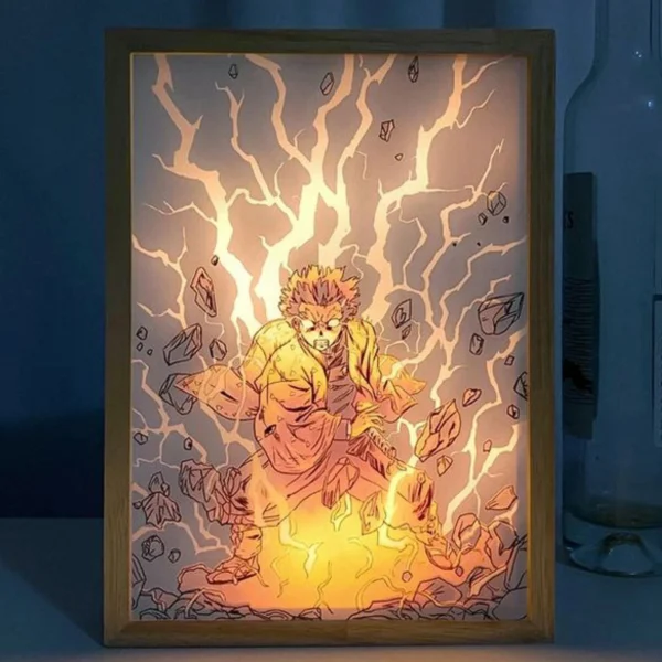 Επίτοιχο Διακοσμητικό Φωτιστικό Κορνίζα Τρισδιάστατης Τέχνης Anime Demon Slayer