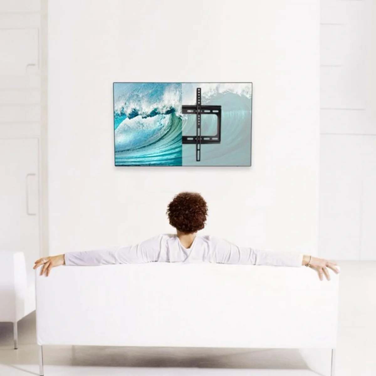 Επιτοίχια Μεταλλική Βάση Τηλεόρασης με Διπλό Βραχίονα Full Motion με Δυνατότητα Κλίσης NS-600 40" - 80" και έως 40kg