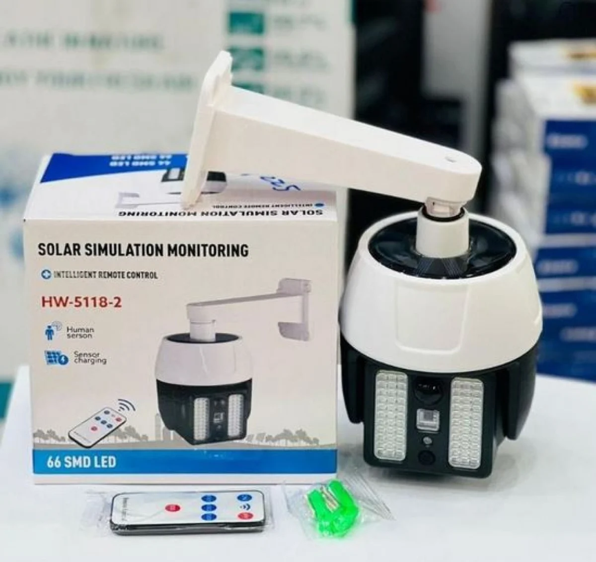 Ομοίωμα Κάμερας Παρακολούθησης Τύπου Bullet Ηλιακή με LED Φωτισμό και Τηλεχειρισμό.