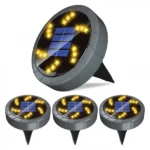 Σετ 4 τμχ Ηλιακά Χωνευτά Αυτόνομα Φώτα με 18LED Ψυχρού Φωτισμού Κήπου - Χώματος με Φωτοκύτταρο
