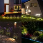 Σετ 4 τμχ Ηλιακά Χωνευτά Αυτόνομα Φώτα με 18LED Ψυχρού Φωτισμού Κήπου - Χώματος με Φωτοκύτταρο