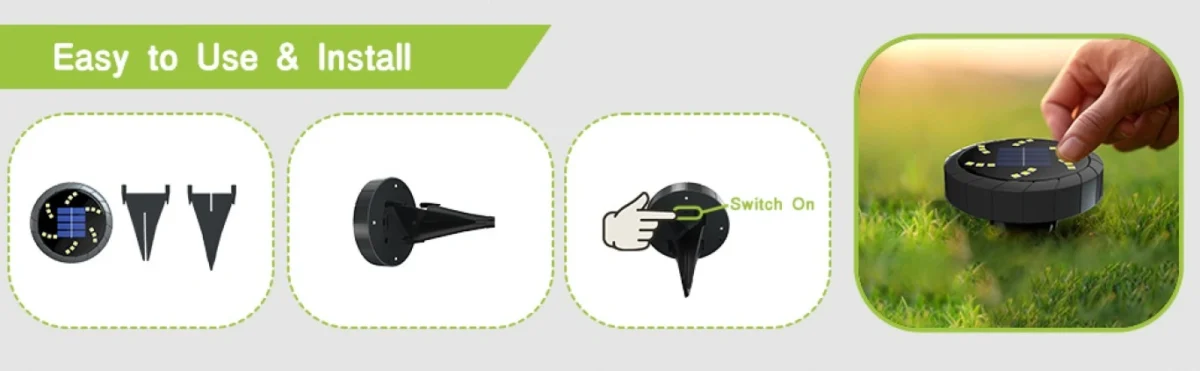 Σετ 4 τμχ Ηλιακά Χωνευτά Αυτόνομα Φώτα με 18LED Ψυχρού Φωτισμού Κήπου - Χώματος με Φωτοκύτταρο