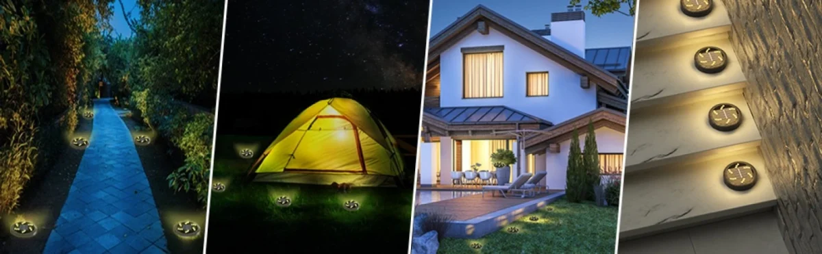 Σετ 4 τμχ Ηλιακά Χωνευτά Αυτόνομα Φώτα με 18LED Ψυχρού Φωτισμού Κήπου - Χώματος με Φωτοκύτταρο