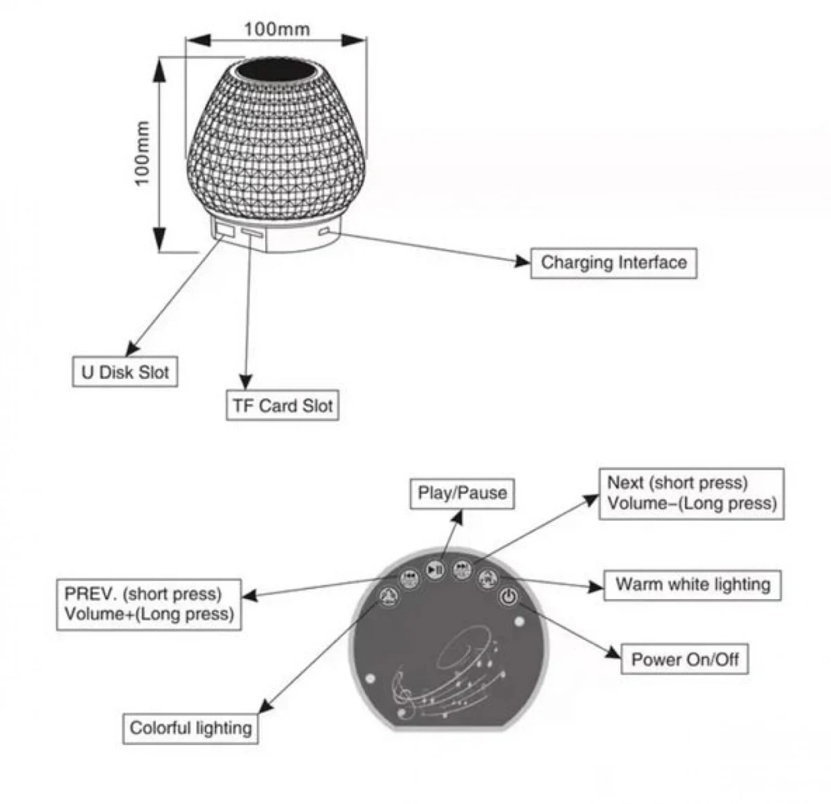 Ασύρματο TWS Bluetooth Φορητό Ηχείο με Φωτιστικό G5S