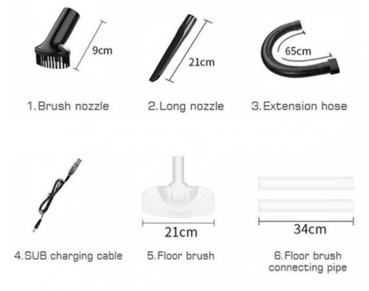 Ασύρματη Επαναφορτιζόμενη USB Μίνι Ηλεκτρική Σκούπα Στικ με Προέκταση JB-168