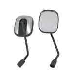 Παραλληλόγραμμοι Καθρέπτες Μηχανής - Μοτοσυκλέτας Χρώμα Μαύρο/Ασημί Σετ 2 τμχ 13870