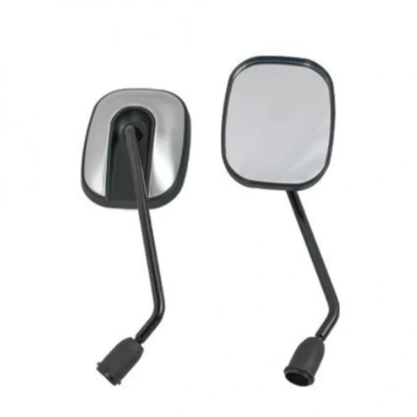Παραλληλόγραμμοι Καθρέπτες Μηχανής - Μοτοσυκλέτας Χρώμα Μαύρο/Ασημί Σετ 2 τμχ 13870