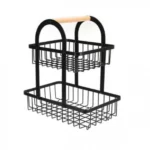 Μεταλλική Ραφιέρα - Φρουτιέρα Κουζίνας-Πάγκου 37x30x18.5cm με Ξύλινη Λαβή