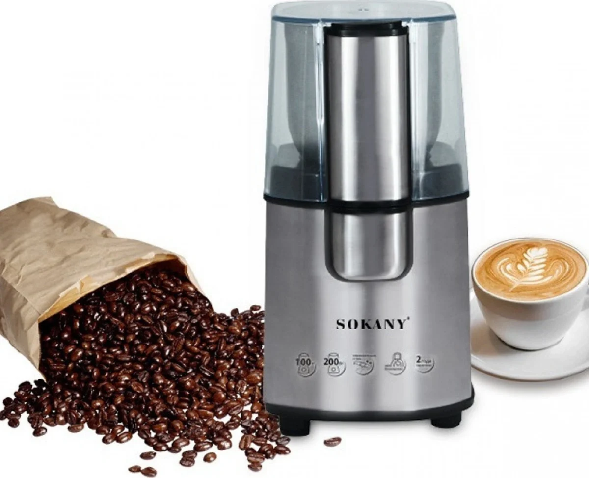Ηλεκτρικός Μύλος Καφέ 300W με Χωρητικότητα 50gr RAF R.7113 - Ασημί