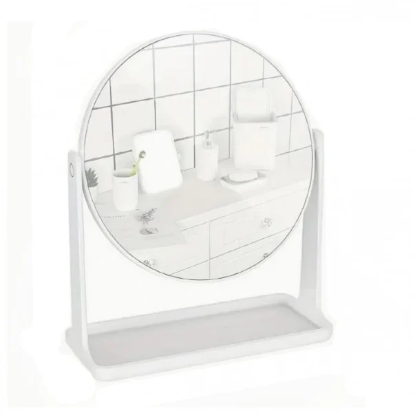 Στρογγυλός Επιτραπέζιος Καθρέπτης Μακιγιάζ με Εκτύπωση στην Πίσω Όψη