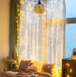 Κρεμαστά Διακοσμητικά LED Λαμπάκια Κουρτίνα - Γιρλάντα USB - 8 Λειτουργίες Φωτισμού & Τηλεχειριστήριο - Θερμό Λευκό Φως - 3x3m