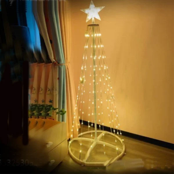 Διακοσμητικό Χριστουγεννιάτικο Δέντρο Κώνου με Led Θερμό Λευκό Φωτισμό 120εκ