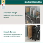 Πολυλειτουργική Θήκη Πάγκου για Μαχαιροπίρουνα - Ξύλο Κοπής και Θέση για Καπάκι Κατσαρόλας με Σχάρα Αποστράγγισης LG-618