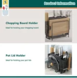 Πολυλειτουργική Θήκη Πάγκου για Μαχαιροπίρουνα - Ξύλο Κοπής και Θέση για Καπάκι Κατσαρόλας με Σχάρα Αποστράγγισης LG-618