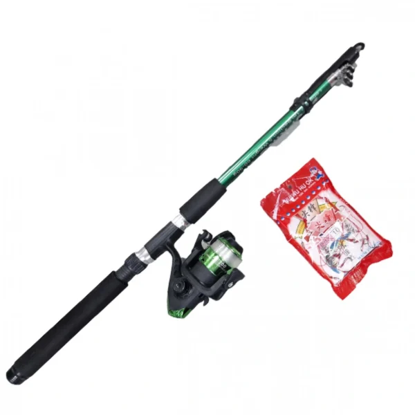 Σετ Ψαρέματος με Τηλεσκοπικό Καλάμι 2.1μ, Μηχανάκι και Αγκίστρια - Fishing Set For Beginners