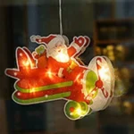 Χριστουγεννιάτικη Κρεμαστή Φιγούρα Αγιος Βασίλης σε Ελκυθρο Μπαταρίας με Βεντούζα και 10 LED 16.2x23x2.6cm