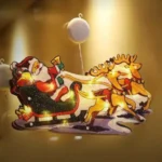 Χριστουγεννιάτικη Κρεμαστή Φιγούρα Αγιος Βασίλης σε Ελκυθρο Μπαταρίας με Βεντούζα και 10 LED 16.2x23x2.6cm