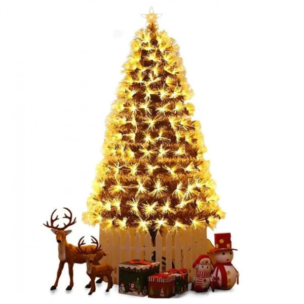 Αυτοφωτιζόμενο Χριστουγεννιάτικο Δέντρο 90εκ Οπτικής Ίνας - Θερμό Λευκό