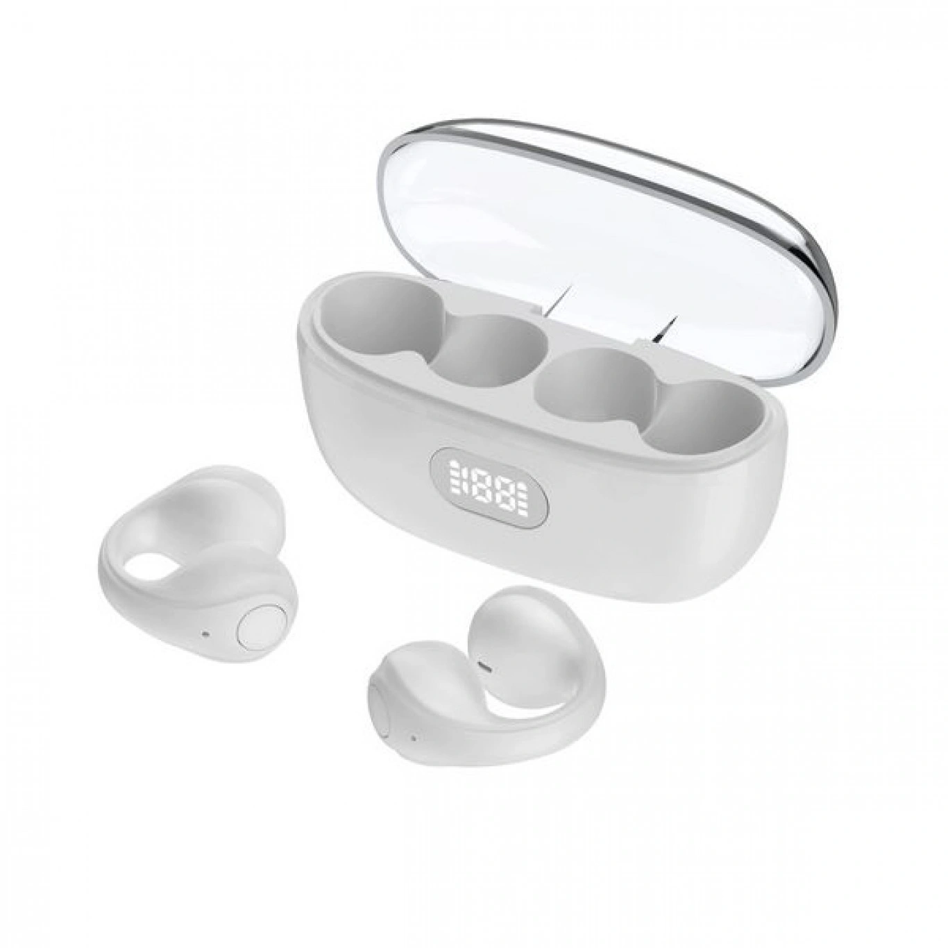 T18 Plus Clip Wear Bluetooth Handsfree Ακουστικά με Θήκη Φόρτισης Λευκά T18 Plus Clip Wear Bluetooth Handsfree Ακουστικά με Θήκη Φόρτισης Λευκά