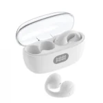 T18 Plus Clip Wear Bluetooth Handsfree Ακουστικά με Θήκη Φόρτισης Λευκά