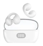 T18 Plus Clip Wear Bluetooth Handsfree Ακουστικά με Θήκη Φόρτισης Λευκά