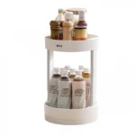 Επιτραπέζια Πλαστική Βάση Οργάνωσης Περιστρεφόμενη 360° με 2 Ράφια