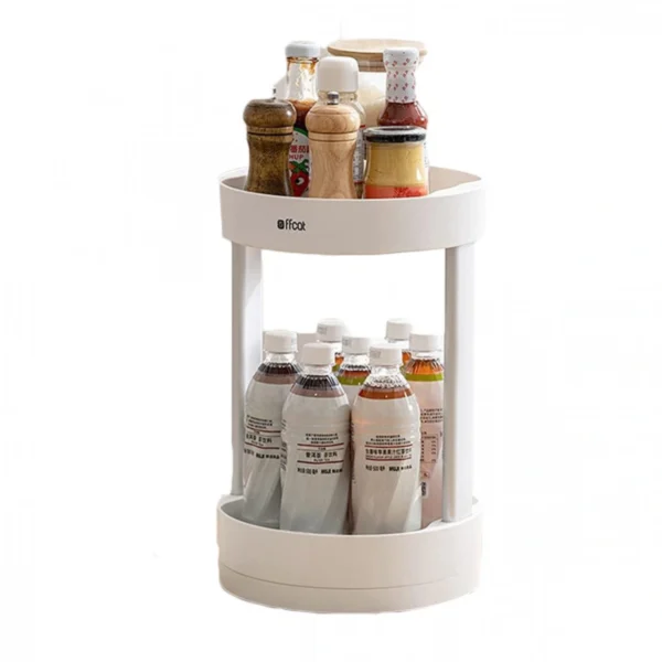 Επιτραπέζια Πλαστική Βάση Οργάνωσης Περιστρεφόμενη 360° με 2 Ράφια