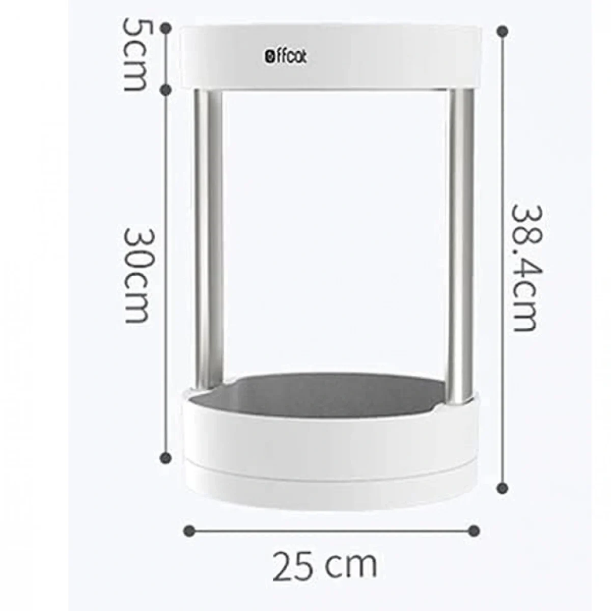Επιτραπέζια Πλαστική Βάση Οργάνωσης Περιστρεφόμενη 360° με 2 Ράφια