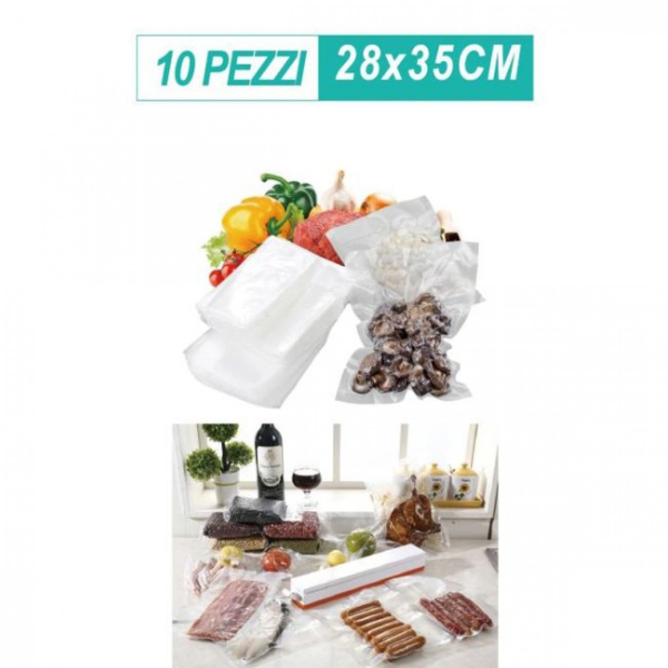 10 Τεμάχια Σακούλες για Συσκευή Αεροστεγούς Σφραγίσματος Τροφίμων 25x30cm 10 Τεμάχια Σακούλες για Συσκευή Αεροστεγούς Σφραγίσματος Τροφίμων 25x30cm