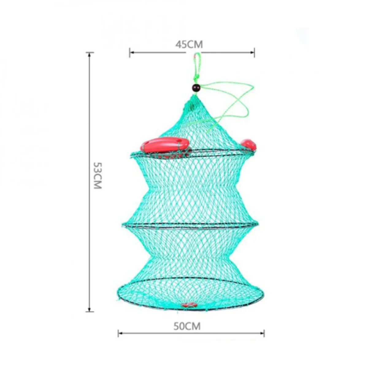 Παγίδα για Ψάρια Κιούρτος 50X45cm Στρογγυλή Πτυσσόμενη για Ψάρια, Καραβίδες, Καβούρια