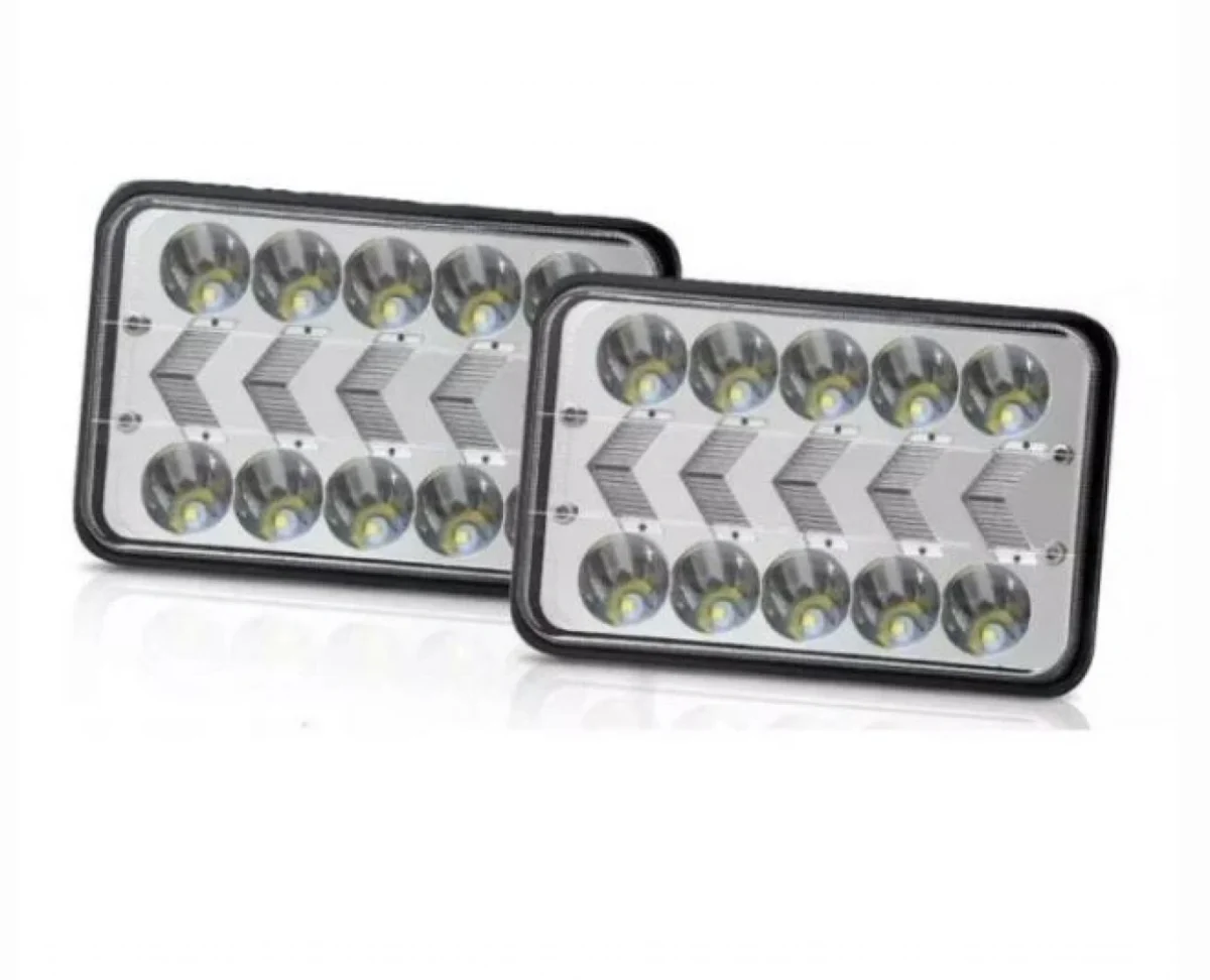 LED Τετράγωνος Αδιάβροχος Προβολέας Αυτοκινήτου 8cm 12-24V Ψυχρό Λευκό Πορτοκαλί Φωτισμό