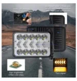 LED Τετράγωνος Αδιάβροχος Προβολέας Αυτοκινήτου 8cm 12-24V Ψυχρό Λευκό Πορτοκαλί Φωτισμό