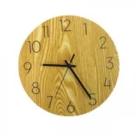 Ξύλινο Ρολόι Τοίχου Quartz Διαμέτρου 30cm με Αριθμούς
