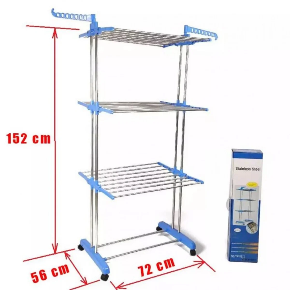 Μεταλλική Πτυσσόμενη Απλώστρα Δαπέδου 152x72x56cm