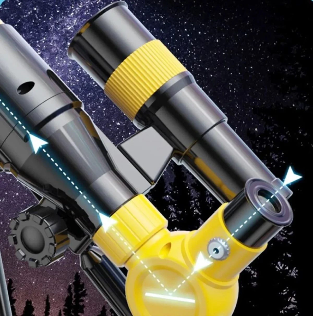 Ερασιτεχνικό Αστρονομικό Τηλεσκόπιο με Zoom 39x, Τρίποδο & Διόπτρα για Παιδιά και Αρχάριους 90AZ