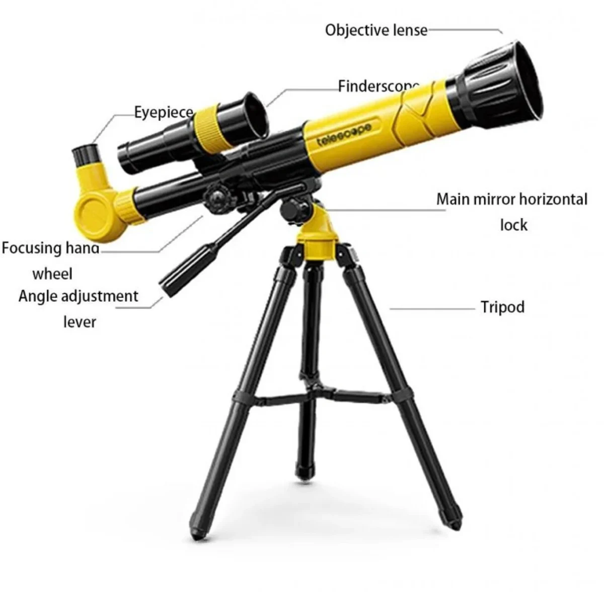 Ερασιτεχνικό Αστρονομικό Τηλεσκόπιο με Zoom 39x, Τρίποδο & Διόπτρα για Παιδιά και Αρχάριους 90AZ