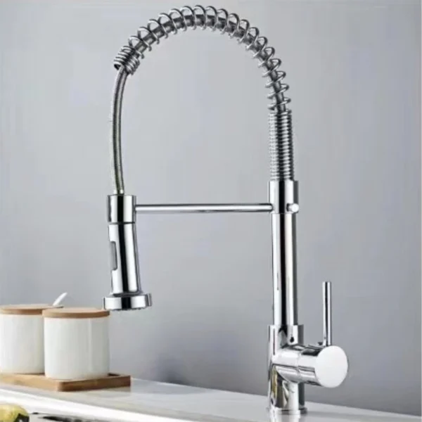 Εύκαμπτη Μπαταρία Βρύση Νεροχύτη Κουζίνας Αναμεικτική με Σπιράλ - Ελατήριο Ντους με 2 Λειτουργίες Ψεκασμού VZ-7083