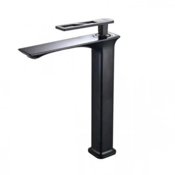 Αναμεικτική Μπαταρία Νιπτήρα Μαύρη Mat με Υψηλό Ρουξούνι VZ-7175BK