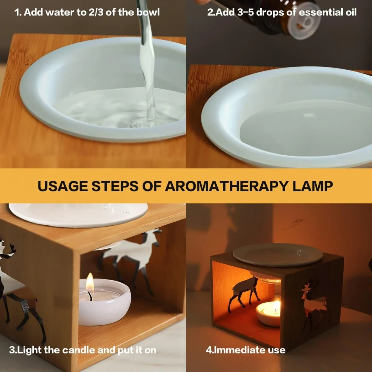 Συσκευή Μπαμπού για Αιθέρια Ελαια - Αρωματιστης Χώρου με Κεραμική Βάση για Ρεσώ 9004