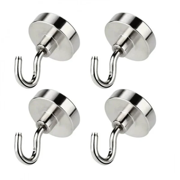 4 Τεμάχια Μαγνητικοί Γάντζοι Νεοδυμίου Ανάρτησης Αντικειμένων για Βάρος έως 3.5kg