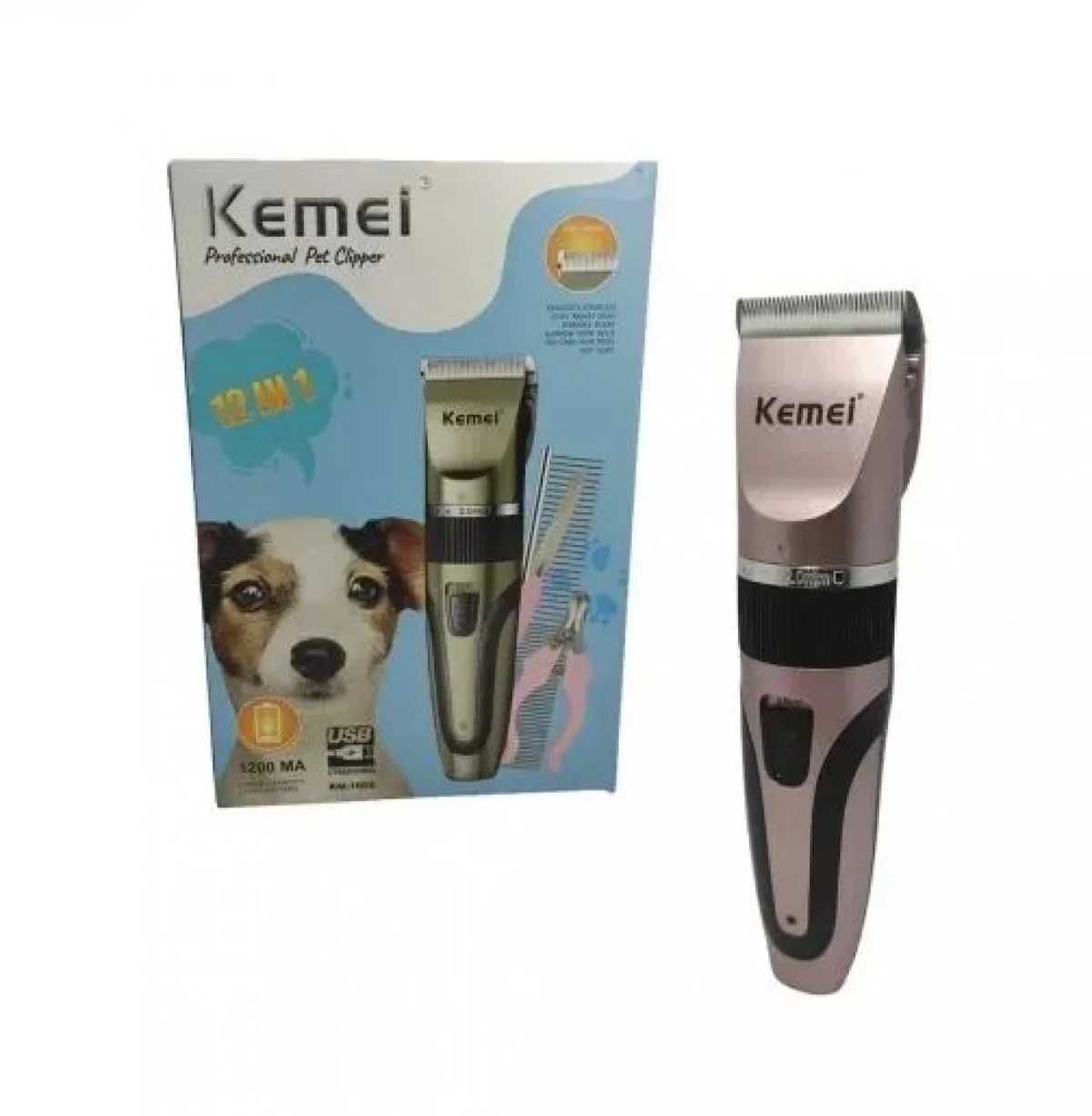 Επαναφορτιζόμενη Κουρευτική Μηχανή Σκύλων Kemei KM-1056